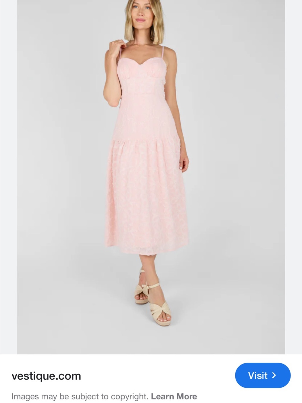 vestique Pale Pink Lace Bustier Dress